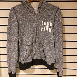 Victoria’s Secret Love Pink M zip up in grey